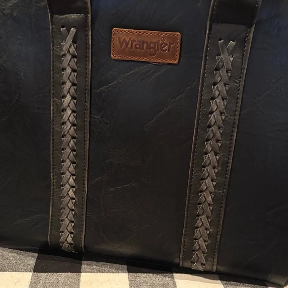 Wrangler Black Tote with Braided Accents - Picture 2 of 9
